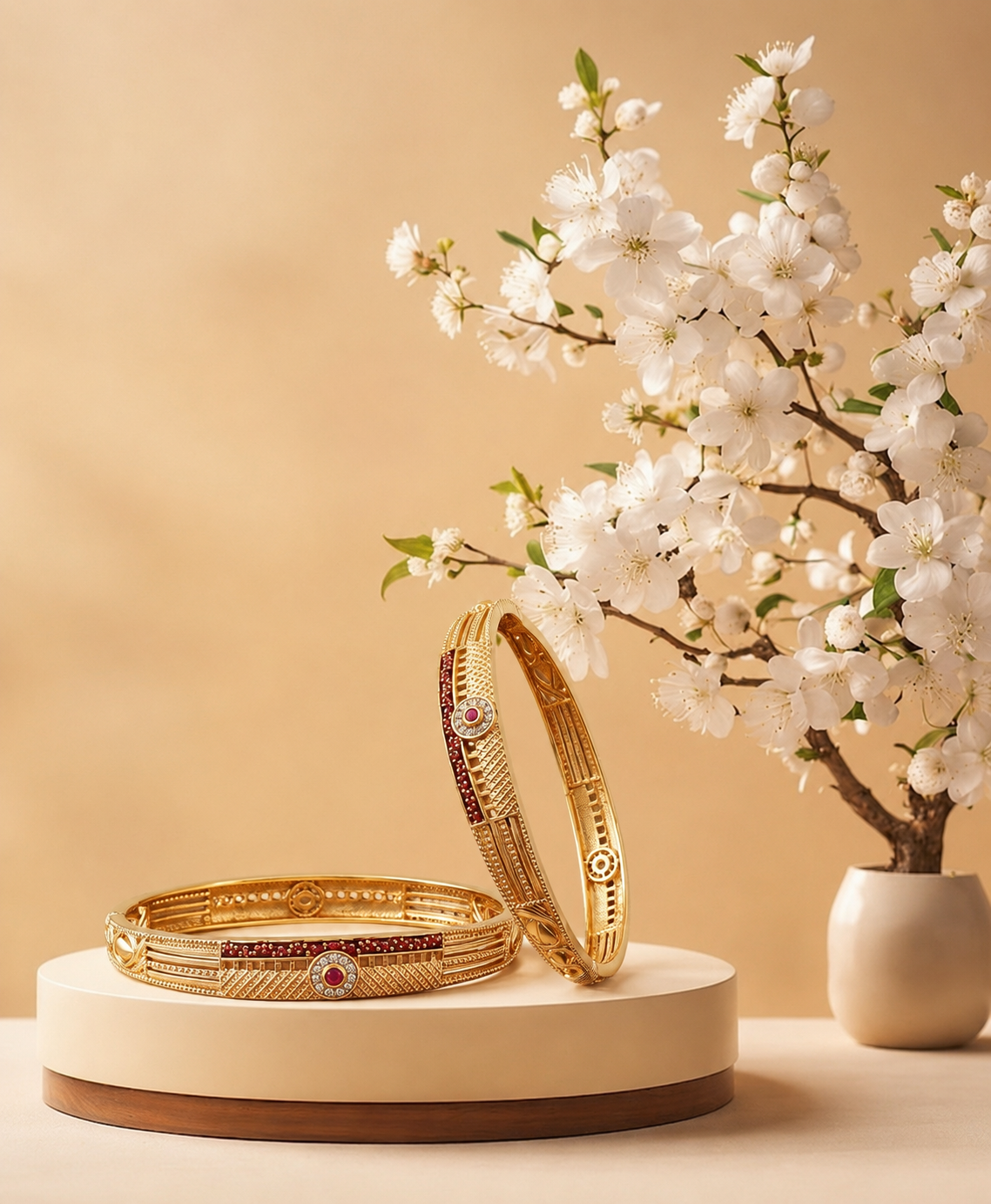 Traditional and Ruby CZ Designer Bangles for Women 2